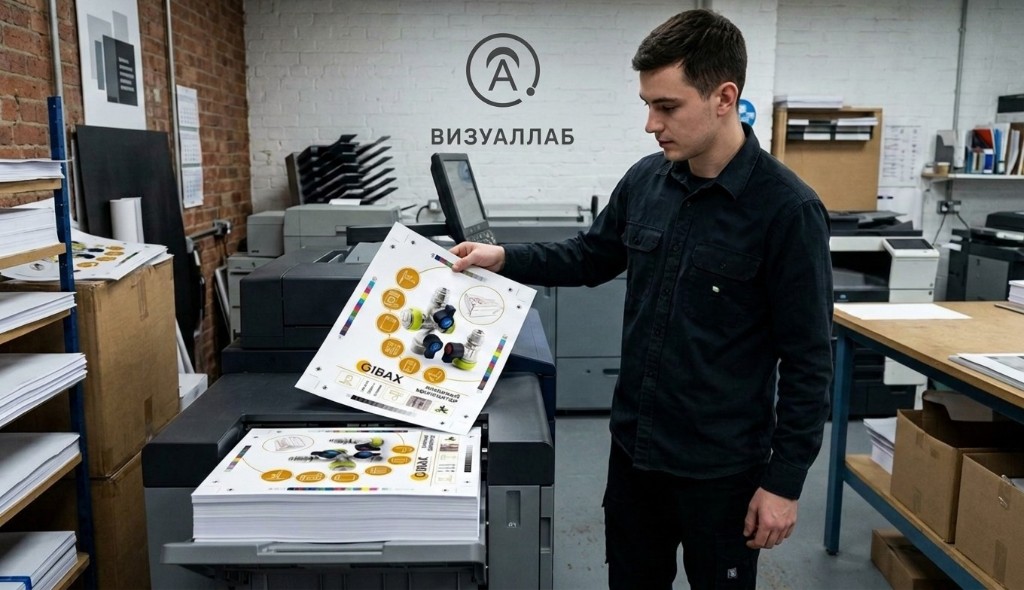Печать рекламных листовок в типографии Visuallab